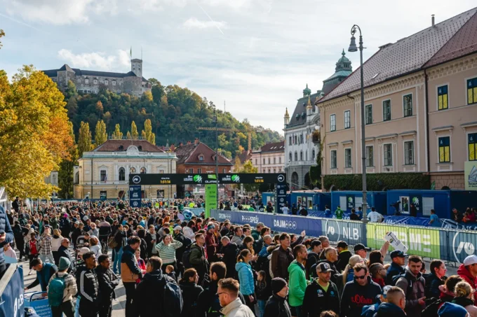 European Students Run and Ljubljana Marathon finish photo by Žan Osim, source: www.ljubljanskimaraton.si